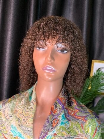 Human hair Jerry curls fringe (brown)
