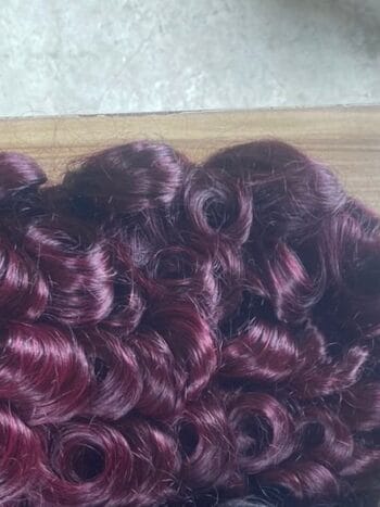 💯 human hair Omotola fringe bounce wig ( Burgundy colour)