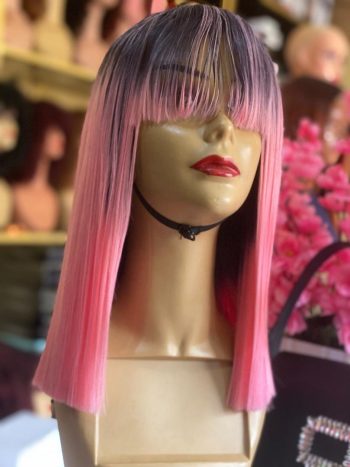 Two tone closure fringe blend(Accepts heat ✅✅✅)