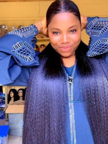 Full lace blend and 32 inches ponytail