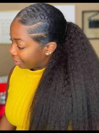 18 inches kinky straight ponytail