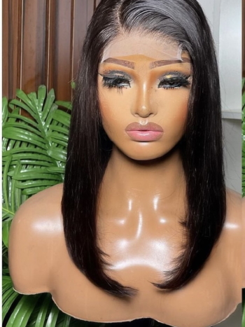 💯 human hair 14 inches full closure bob