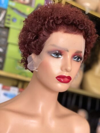 13by1 Full Frontal Jerry Curls Wig (Burgundy)