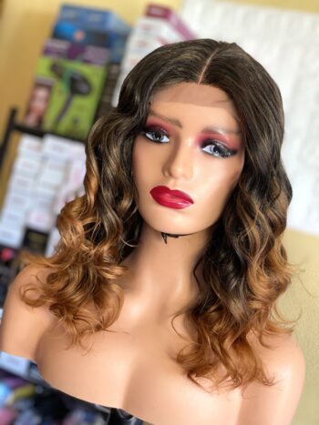 Two tone closure bounce blend wig