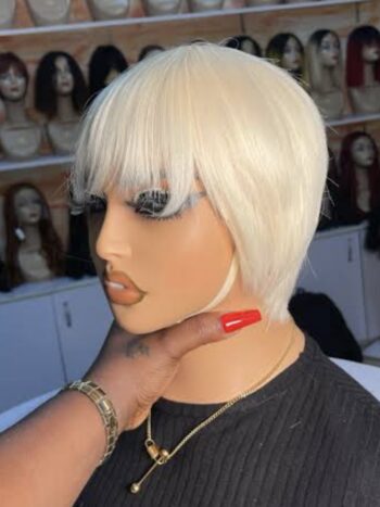 💯human hair blonde skull cap