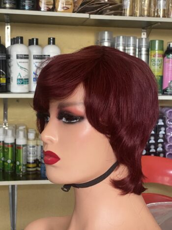 💯human hair burgundy skull cap