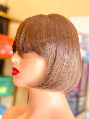 💯human hair fringe cropped bob (color 6)