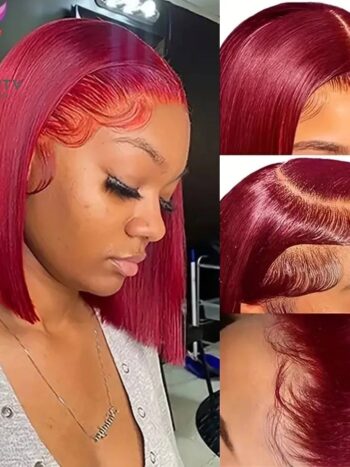 💯human hair 10 inches full frontal bob(99j)