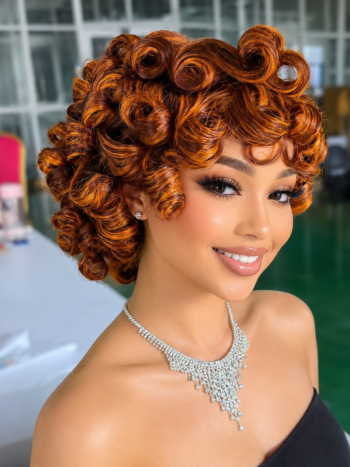 💯 human hair Omotola bounce ( ginger piano)