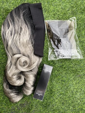 Super soft T/grey band wig + glueless frontal