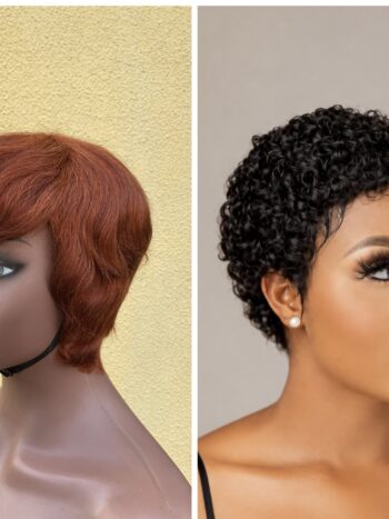 💯human hair ginger skull cap + mini jerr curls