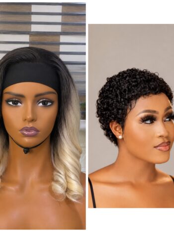 Super soft T/blonde band wig and Mini jerry curls