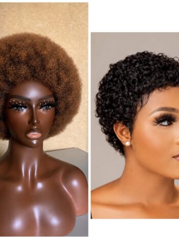 Soft bulky Afro( piano color) + human hair mini jerry curls