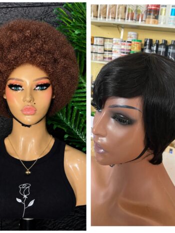 Soft bulky color 33 Afro + 💯 human hair Natural color skull cap