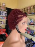 💯 human hair weaved full frontal Jerry curls ( burgundy)