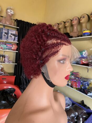 💯 human hair weaved full frontal Jerry curls ( burgundy)