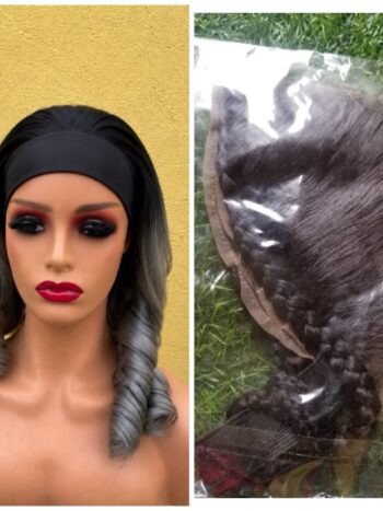 Super soft T/grey band wig and+ glueless frontal