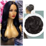 Soft Closure bounce blend wig + weaved hair bun